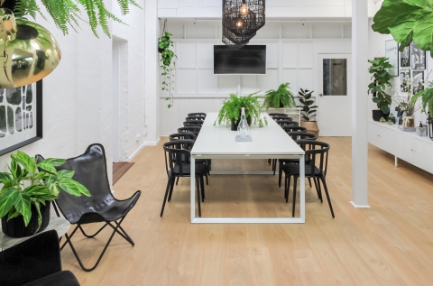 enough room for 1-8 permanent desks or workshop