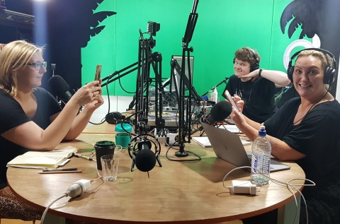 Australian True Crime recording a phone interview.