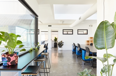 Last remaining pod of 6 desks on the right