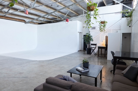 Studio 1 - makeup desk and cyclorama