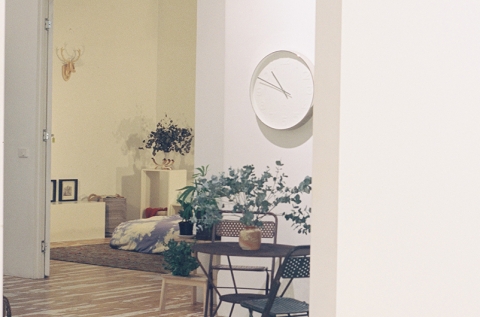 Looking from the gallery into the apartment