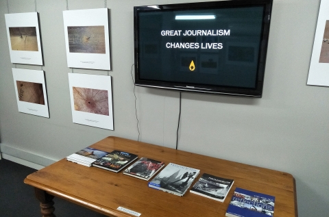 TV in the entrance gallery