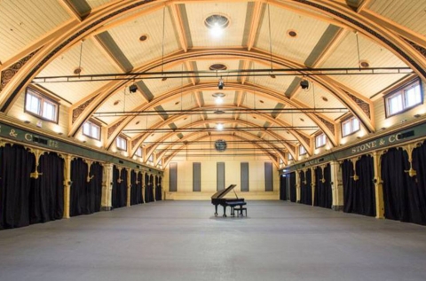 Flat Floor Pavilion with piano