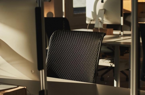 Close up of sit/stand desks