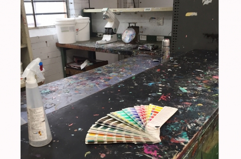 pigment colour mixing area