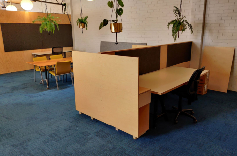 Desk space in open plan area