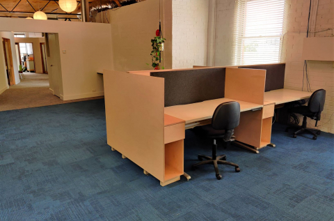 Desk space in open plan area