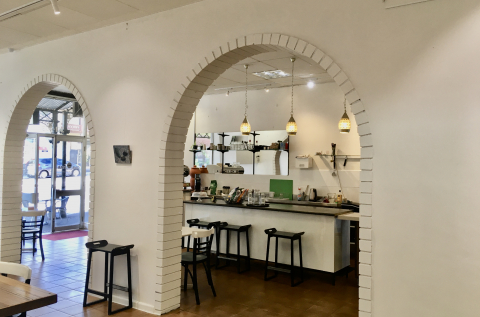 Connects through to cafe/bar