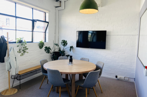 Meeting room for up to 6 people with whiteboards, HDMI and Apple TV