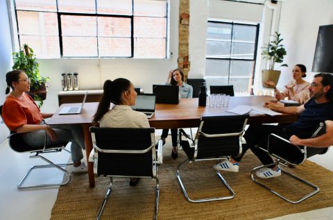 Spacious board room for up to 12 people with whiteboards, HDMI and Apple TV