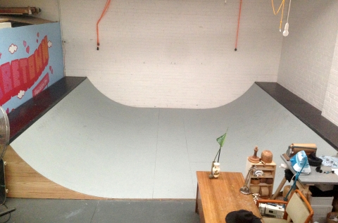 Communal photography studio lights, backdrops...