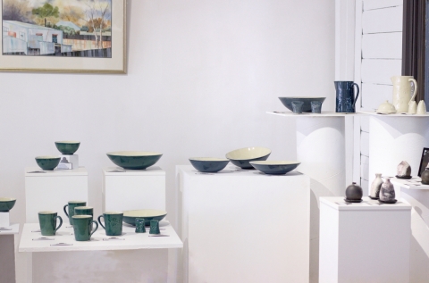 Range of shapes and sizes of display plinths